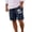 Navy@GC@, variant on CONZONE Mens Casual Shorts Elastic Waist Drawstring Summer Beach Shorts For Men Hawaiian Graphic Lightweight Loose Fit Outdoor Shorts With Pockets