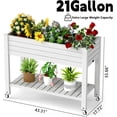 thumbnail image 4 of Yardgrace Raised Garden Bed with Legs, Resin Planter Box for Backyard, Patio, Balcony, with 4 Legs, 4 Swivel Lockable Wheels and Storage Shelf, Light Gray, 4 of 8