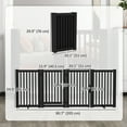 thumbnail image 3 of PawHut Free Standing Wooden Pet Gate with Open Door 4 Panel Black, 3 of 10