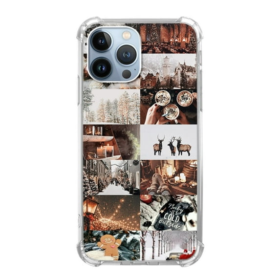 Winter Collage Case for iPhone 11 Pro,Aesthetic Art Design TPU Shock-proof Cover Case