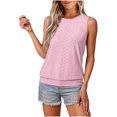 thumbnail image 2 of Lenpel Tank Tops for Women 2025 Trendy Eyelet Embroidered Crew Neck Summer Sleeveless Shirts Casual Camisole Tee Blouses, 2 of 7