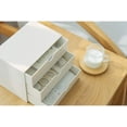 thumbnail image 4 of Organizador de tocador de 3 cajones, juego de cajones de organización de almacenamiento compacto para cosméticos, suministros dentales, baño, dormitorio, escritorio, 4 of 6