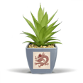 thumbnail image 1 of Chinese Dragon Animal Portrait Fake Pineapple Flower Pot Vase Mini Decor, 1 of 3