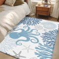 thumbnail image 4 of Navy Blue Octopus Coastal Area Rug 4x6 FT, Non Slip Kids Room Carpet, Nautical Coral Starfish Washable Soft Floor Carpet Non-Shedding Throw Rug for Dorm Kitchen Study Room Home Office Bedside, 4 of 9