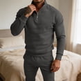 thumbnail image 5 of LEKWK Tracksuit Men 2 Piece Outfit Quarter Zip Mock Neck Sweatshirt and Jogger Sweatpants Athletic Fall Winter Gym Sweatsuits Matching Sets, 5 of 6