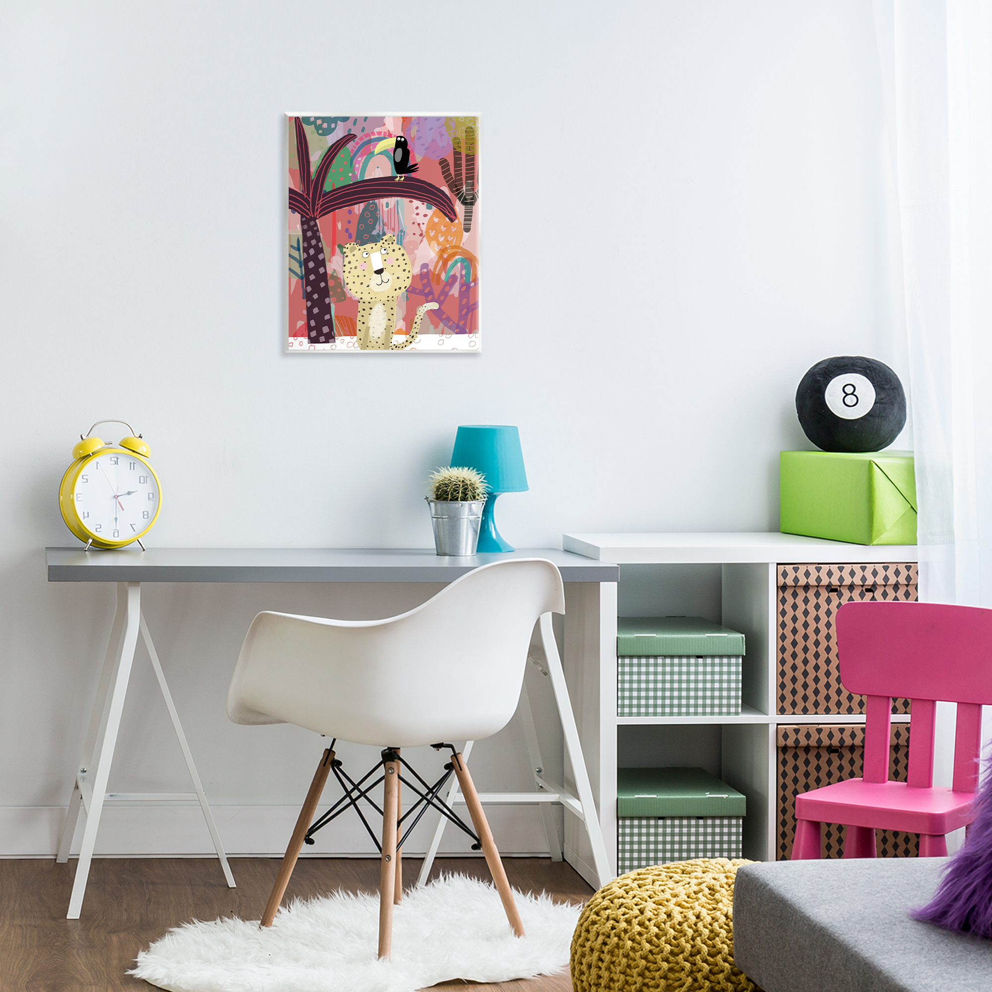 Whimsical Cheetah & Toucan Wall Plaque Art, design by Carla Daly