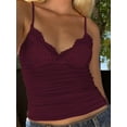 thumbnail image 2 of Tops for Women Sexy- Tank Tops - Y2K Bralette Spaghetti Strap Undershirts Slim Going Out Top Red S, 2 of 5