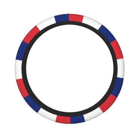 Double Thick Steering Wheel Cover 15.8in Durable Non-Slip Steering Wheel Cover Suitable For Most Vehicles Sedans Suvs Atvs Trucks Etc Flag France