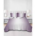 thumbnail image 3 of Dark Purple Ombre Summer Quilt Set Twin Size,Soft Quilted Bedding Set with 2 Pillow Shams,Purple White Gradient Modern Abstract Art Lightweight All Season Bedspread Coverlet for Bedroom 68"x86", 3 of 6