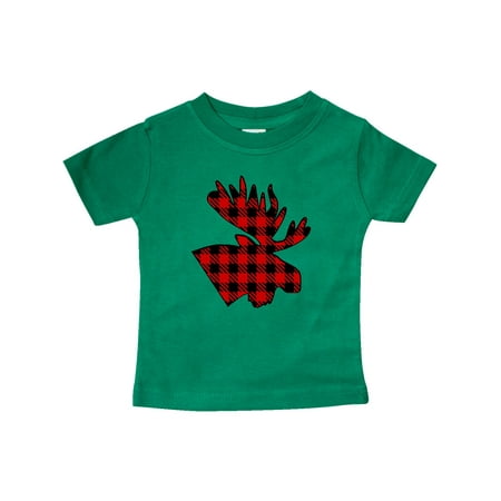 

Inktastic Moose Head in Red and Black Plaid Gift Baby Boy or Baby Girl T-Shirt