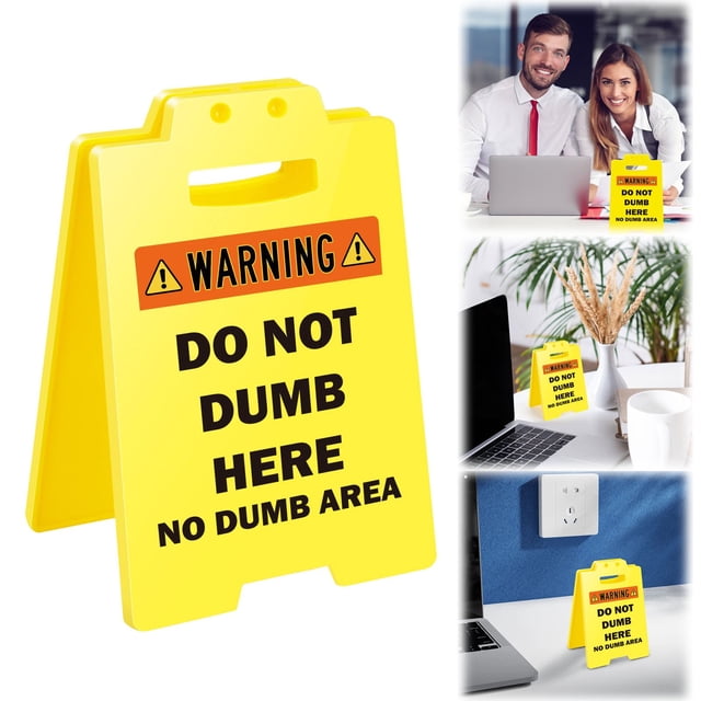 HUASHENG Aution Overstimulated Desk Sign Funny Desk Signage Accessories Humor Warning Caution Sign Fun Decor For Coworker Teammate Employee