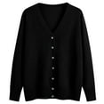 thumbnail image 4 of Cardigan Sweaters for Women 2025 Long Sleeve V Neck Button Casual Knit Fall Sweater Cardigans Outerwear, 4 of 5