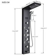 Senlesen Black Shower Panel Tower LED Rain Shower Faucets Massage System Body Jet Sprayer