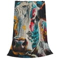 thumbnail image 2 of Balery Colorful Graffiti Cow Manta de Felpa Suave y Acogedora – Cobija de Franela Aterciopelada para Cama, Lavable y Cálida para Sofá, Mascotas, Transpirable-80"x60", 2 of 7