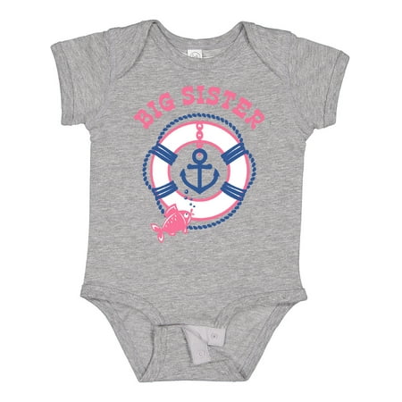 

Inktastic Nautical Big Sister Gift Baby Girl Bodysuit