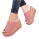 thumbnail image 2 of Sandalias de verano para mujer, a la moda, con tacón inclinado, parte inferior gruesa, chanclas, zapatos sólidos Wmkox8yii  hj789, 2 of 5