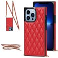 thumbnail image 1 of SaniMore for iPhone 14 Pro Max Magnetic Fragrant Case Support Wireless Charging, Premium PU Leather Cover Built-in Detachable Lanyard 360° All-Inclusive Shockproof Protective Shell, Red, 1 of 8
