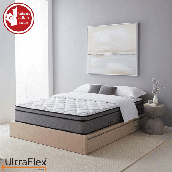 UltraFlex® TITAN 11" Double Size Hybrid Euro-Top Mattress – Firm, CertiPUR-US® Certified Foam, Cooling Gel & Spinal Support HDCoils, Pressure Relief & Edge Support – Canadian Made