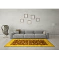 thumbnail image 3 of Ahgly Company Indoor Square Oriental Yellow Traditional Area Rugs, 6' Square, 3 of 4