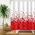 thumbnail image 2 of Red Hearts Shower Curtain Happy Valentines Day Bathroom Curtain Set with Hooks, Romantic Red Petals Water Repellent Shower Curtain 72W x 72L inch, 2 of 6
