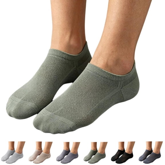 Bmisegm Mens No Show Socks Breathable Mesh Summer Comfortable Athletic Short Ankle Boat Socks for Men Army Green