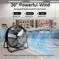 thumbnail image 4 of 36" Industrial Fans for 18000 CFM, High Velocity Fan with 3 Speeds, Heavy Duty Blower Fan Equipped 360° Tilt Air Circulator Used in Warehouse, Garage, Yard, 4 of 8