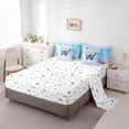 thumbnail image 3 of Erosebridal Ensemble de Literie Papillons pour Filles, Format Simple, Ensemble de Lit Galaxie Bleu, Réversible 7 Pcs, 3 of 5