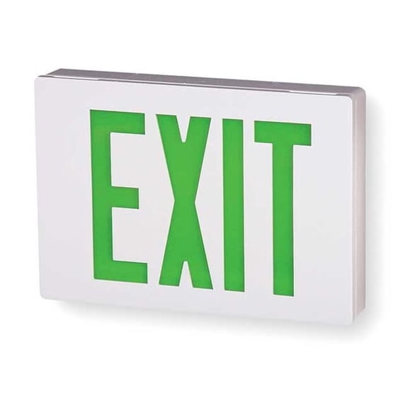 Exit Sign, White, 2 Face(s), LED, Universal Mount, Nickel Cadmium