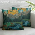 thumbnail image 3 of Nawypu Spring Throw Pillow Covers Moon Abstract Deer Floral Design Daisy Mountain Waterfall Green Comfortable Decorative Couch Bed Office Indoor Cushion Covers Covers, 3 of 5