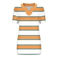 thumbnail image 3 of Daiosportswear Women'S Short Sleeve Sweater Striped Tops Trendy Knit V Neck Sweaters,Womens Tops, 3 of 4