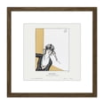 thumbnail image 1 of Woodruff Camille Roger Hat Fashion 1921 Drawing 8X8 Inch Square Wooden Framed Wall Art Print Picture with Mount, 1 of 4