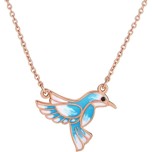 Hummingbird Pendant Necklace Bird Jewelry for Women Girls