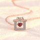 thumbnail image 3 of Collar de circonita con corazón de amor de plata esterlina S925 para mujer, moda salvaje, color oro rosa, 3 of 3