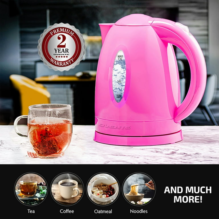 Chefman 1.7L Cordless Glass Electric Kettle with Removable Tea Infuser  1100W