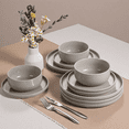 thumbnail image 2 of Onader Dinnerware Sets for 6, 18-Piece Plates and Bowls Set, Stoneware Dinning Ware Set for Kitchen, Microwave & Dishwasher Safe - Milky Coffee, 2 of 7