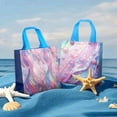 thumbnail image 2 of 20-piece blue and pink ocean-style non-woven gift bags, adorned with ocean pearls, suitable for Valentine's Day, weddings, baby baptism parties, and birthday party supplies., 2 of 8