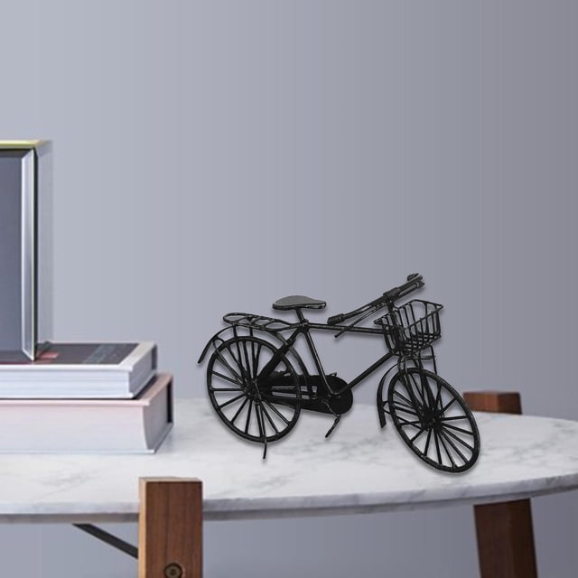 1/ Accesorios Regalos creativos con ruedas giratorias Bike Toy, para office and home Decor Ornament Hugo Bicicleta en miniatura