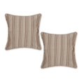 thumbnail image 1 of Funda De Almohada De Algodón Reciclado Con Rayas Chambray Marrón Cuero 18X18 Juego/2, 1 of 1