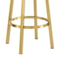 thumbnail image 3 of Madrid Bar Stool 30" Seat Height Swivel with Gold Brushed Stainless Steel and White Faux Leather, 3 of 11