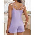 thumbnail image 2 of Conjunto de pijama Ekouaer, camiseta sin mangas y pantalones cortos de punto acanalado para mujer, 2 of 6