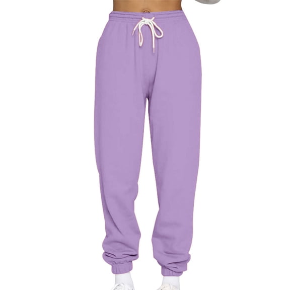 TMOYZQ Women's Casual Baggy Fleece Sweatpants Winter High Waisted Drawstring Athletic Joggers Pants Cinch Bottom Comfy Lounge Pants for Yoga Workout Running