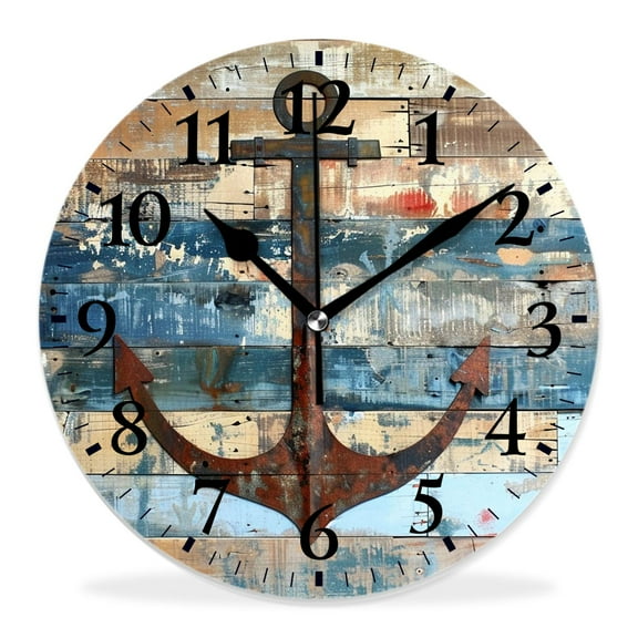 14 Inch Wall Clock Battery Operated Silent Clock Decorative for Office, Kitchen, Outdoor, Living Room，Wooden Texture Stunning