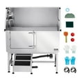 thumbnail image 6 of VEVOR Stainless Steel Dog Washing Station, 50 inch Pet Grooming Tub w/ Ramp, PE Water Filter Board, Faucet & Showerhead & Soap Holder(Left Door), 6 of 9