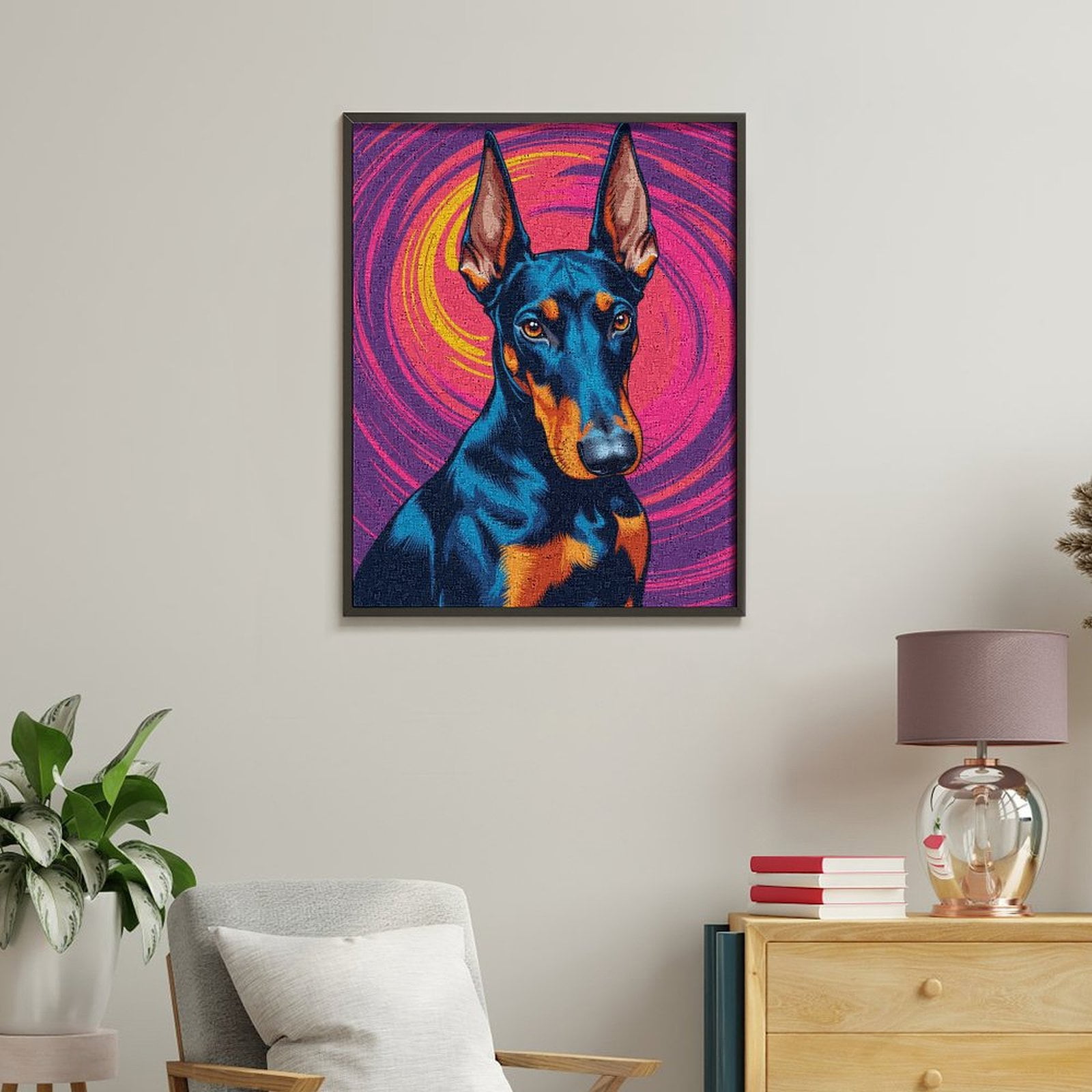 Paint By Numbers Kit for Adults Beginner - DIY Colorful Dog Portrait Art Swirls Canvas Painting Kits for Adults, Frameless Paint By Number for Adults for Home Wall Decor 16x20 Inch