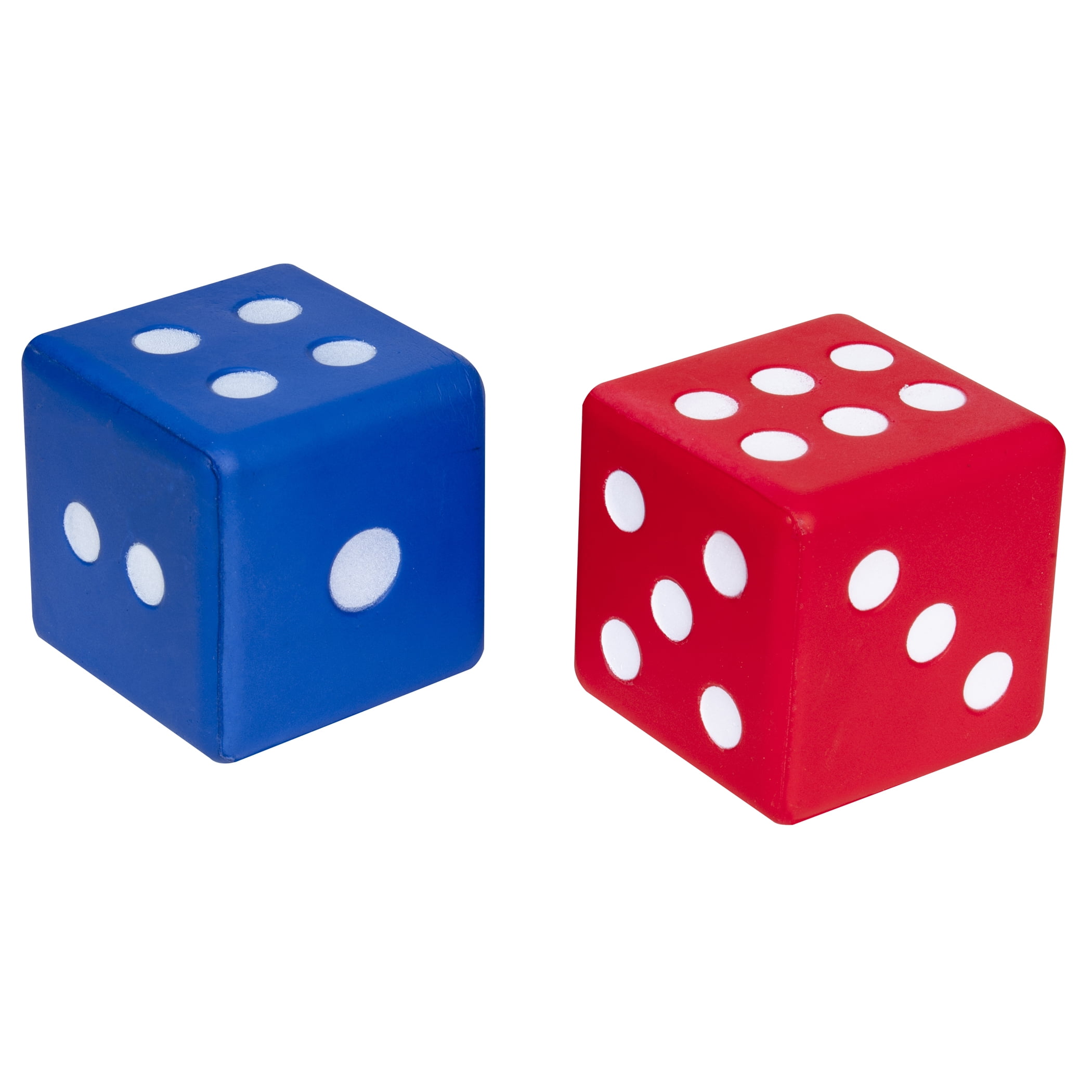 Pack of 2 Large Jumbo 50mm Blank Foam Dice Cubes Yellow
