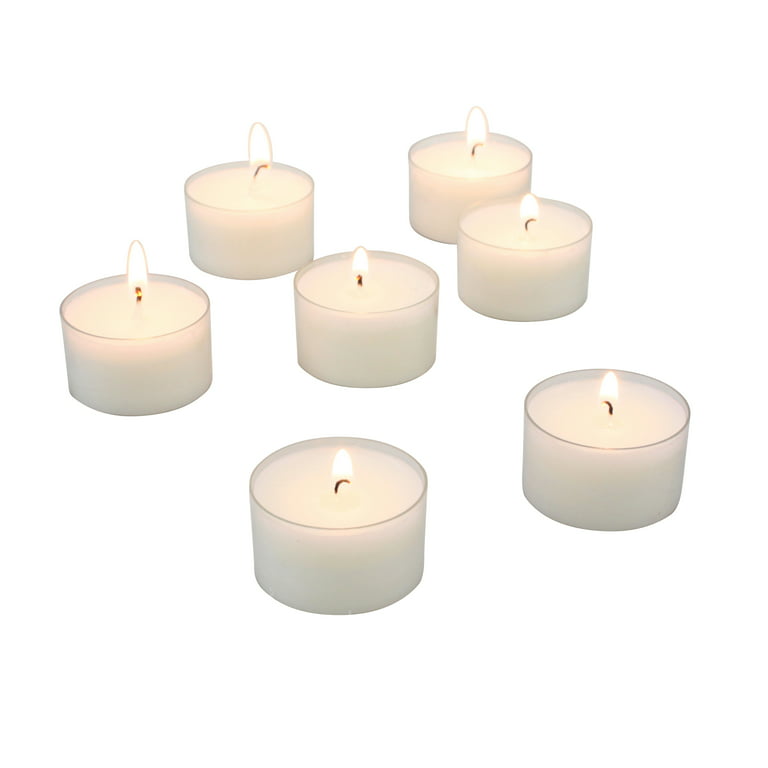 Stonebriar Unscented Long Burning Clear Tealight Candles with 8 Burn 48 Pack, White - Walmart.com