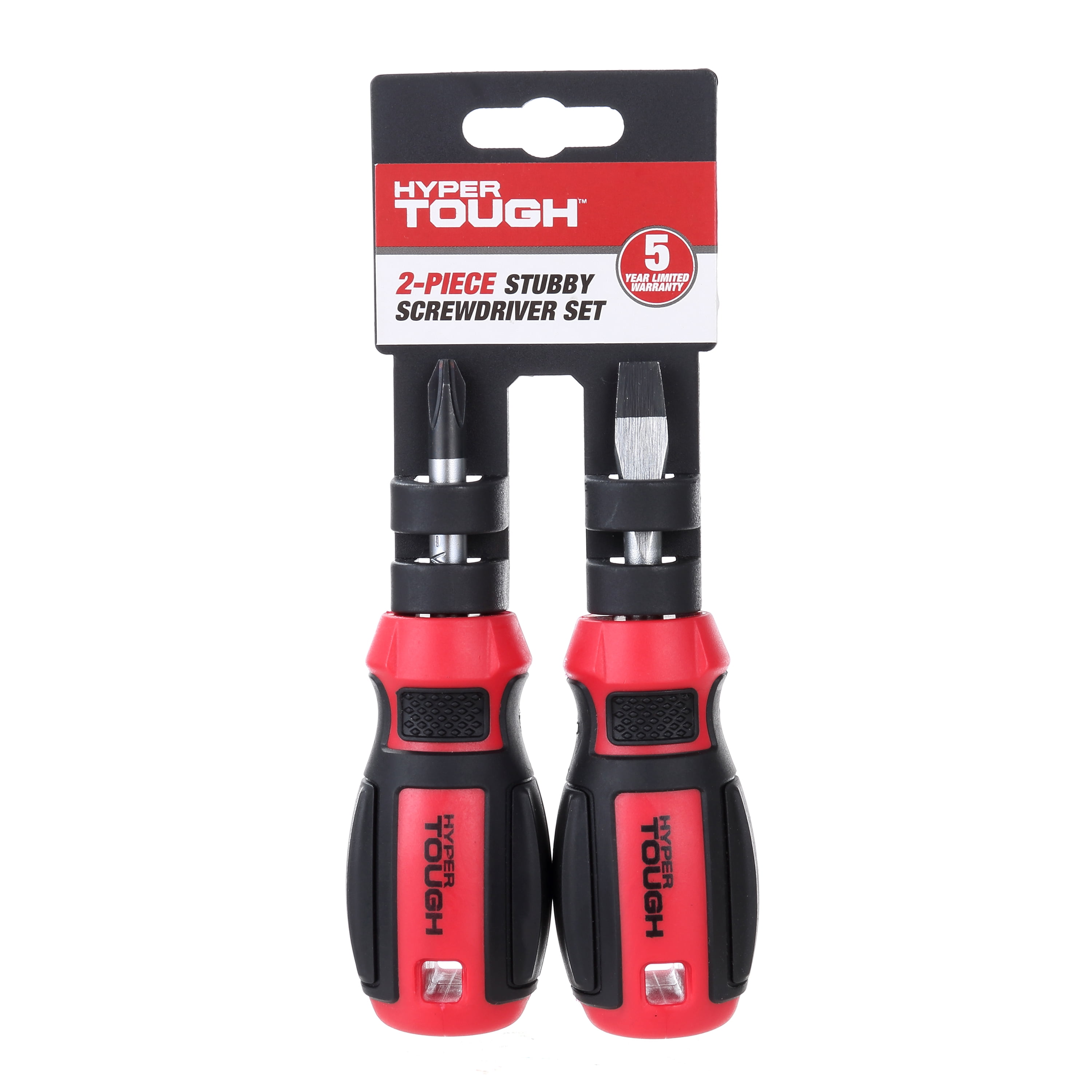 Hyper Tough Ht 2pc Stubby Screwdriver Set