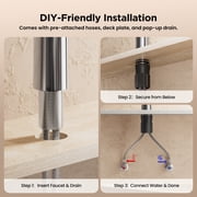 JOMOO Waterfall Bathroom Faucet, Spin-Lock Quick Install, Low-Lead Brass, Pop-Up Drain Included, Chrome