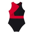 thumbnail image 4 of Yeahdor Justaucorps de Danse Ballet Gymnastique Color Block pour Filles une Pièce Rouge&Noir 10, 4 of 6