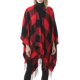 thumbnail image 1 of Poncho tipo capa abierto con frente cálido para mujer, chales con bloques de color, cárdigan de invierno, ponchos estampados para mujer, 1 of 6